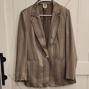 Anne Klein Beige Striped Blazer